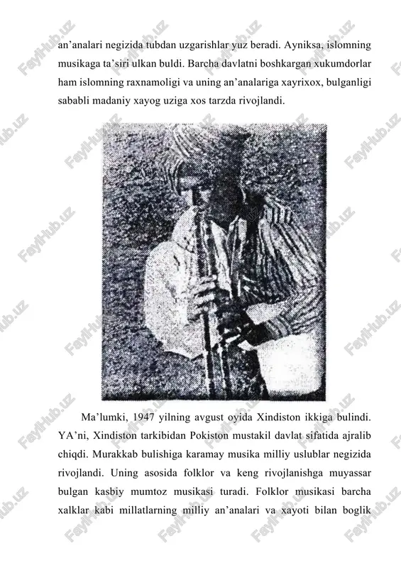 e’riy shakl bulib, shark xalklari adabiyotining muayyan janri xisoblanadi. achariya brixaspati uzining “musulmonlar va xindiston yarim oroli musulmonlar musikasi” (z.nasullayev tarjimasidagi) asarida63, adib suxeylning bir kator ilmiy tadkikotlari va muxiddin nosirovning “gazal janri” kabi ilmiy makolalarida gazal janrining ibtidoiy shakllanishi, tarakkiyoti hamda rivojlanish mezonlari yoritilgan. unga kura gazal musikiy janrining shakllanishi xiv asrga tugri keladi. gazalning asoschilaridan biri buyuk shoir va basgakor amir xusrav dexlaviy deb risolalarda ta’kidlaniladi. amir xusrav dexdaviyni gazal janri bilan birga musika san’atiga uzining xizmatlari, ya’ni setor va tabla cholgularini yaratganligi bilan aloxida e’tirof etiladi. “gazal” suzi urdu tilida “lirik she’riy shakl” degan ma’noni anglatadi. amaliyotda uning 3 xil turi ommalashgan: 1.mumtoz gazal; 2.yengil gazal; 3.film gazal, ya’ni film uchun yaratilgan gazallar. odatda, gazal ayol yoki erkak xonandalar tomonidan ijro etiladi. unga setor, sarangi, svarmandal, tabla, bansuri kabi cholgular ansambli jur buladi. kup xollarda xonanda fisgarmoniya cholgusida uziga uzi jur buladi. gazallar urdu, xind va fors …