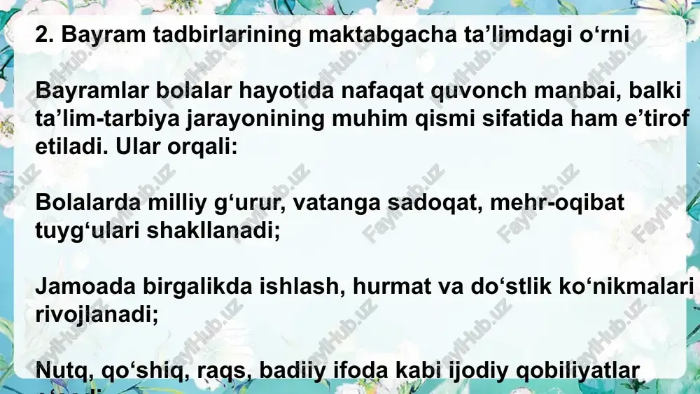 bayram tadbirlarini oʻtkazishda tarbiyachilarning ahamiyati - Page 4
