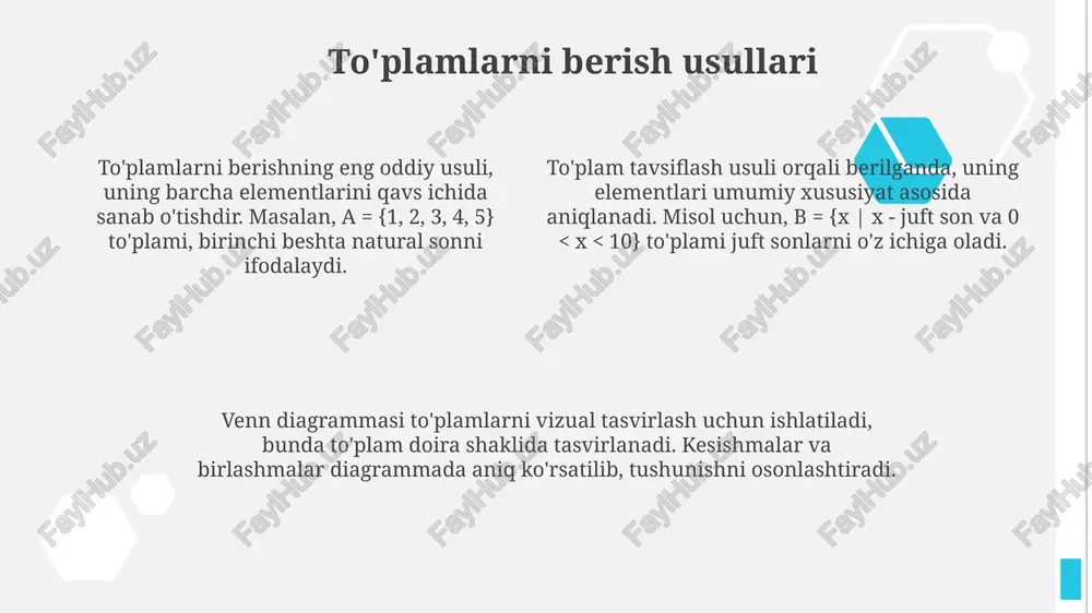 to'plamlar va ular ustida amallar - Page 4