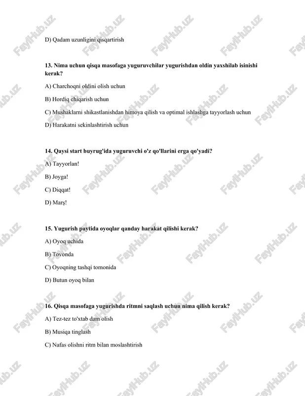 qisqa masofaga yugirish texnikasini va start qoidalarini orgatish - Page 4