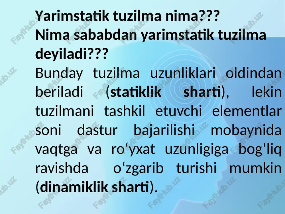 kin, lekin odatda ulardagi asosiy operatsiyalar quyidagilardir: elementni ustuvorligi bilan kiritish - elementni uning ustuvorligini hisobga olgan holda navbatga qo'shish. amalga oshirishga qarab, element navbatning boshiga, o'rtasiga yoki oxiriga qo'shilishi mumkin. ustuvor navbat - bu stek yoki navbat kabi mavhum ma'lumotlar strukturasi bo'lib, har bir element ustuvorlikka ega. yuqori ustunlikka ega element pastroq elementga ega bo'lgan elementdan oldin keladi image2.jpg image3.jpeg image4.jpg image5.png image6.jpg image7.png image8.png image9.jpg image10.png image11.jpeg image12.jpg image13.png image14.jpg image15.jpeg image16.png image17.png image18.png image19.jpg image20.png image21.png image22.png image23.png image24.png image25.jpeg image26.png image27.jpg image28.png image29.png image30.png image31.png image32.png image33.png image1.png /docprops/thumbnail.jpeg