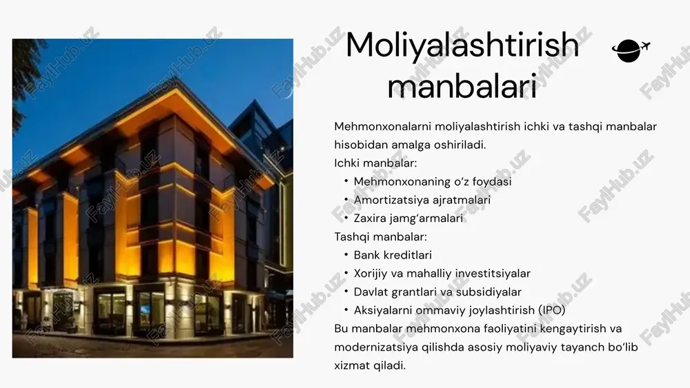 mehmonxonalarni moliyalashtirish yo‘llari va usullari - Page 4