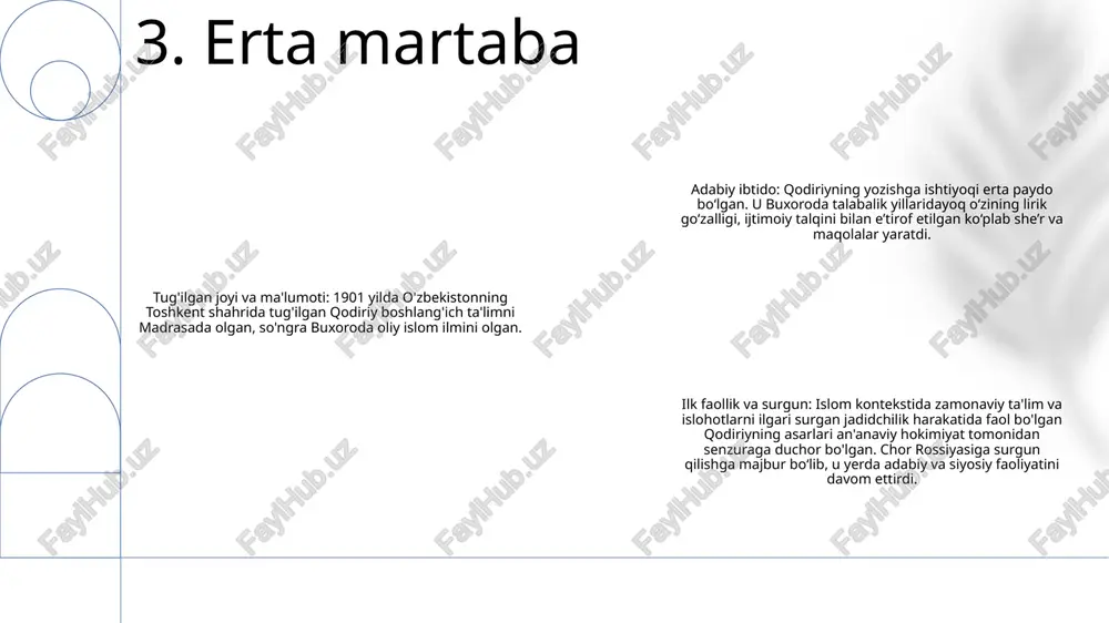 ovatsion yechimlar orqali marginal jamoalarning imkoniyatlarini kengaytirishga bagʻishlagan. u rivojlanayotgan mamlakatlardagi startaplarni bepul o‘qitish va qo‘llab-quvvatlashni ta’minlovchi “empowerment network” asoschisi hisoblanadi. 2: qodiriyning ijtimoiy ta’siri uning tadbirkorlik faoliyati doirasidan tashqariga chiqadi. u shuningdek, inson huquqlari himoyachisi va afg‘onistondagi ayollar va qizlar huquqlarini himoya qilishda muhim rol o‘ynagan. u ta'limning kuchiga ishonadi va afg'onistonning qishloq joylarida bir qancha maktablar ochgan. 3: qodiriyning ijtimoiy ta'sirga sodiqligi uning e'tirof va maqtovlariga sazovor bo'ldi. u "bmt sdg action award" mukofoti sovrindori va forbes tomonidan "30 yoshgacha bo'lgan 30" yetakchilaridan biri sifatida ko'rsatilgan. uning ishi butun dunyodagi jamoalarni ilhomlantirish va kuchaytirishda davom etmoqda. 10. ijtimoiy ta'sir she’riyat: qodiriyning o‘zbek she’riyatida qoldirgan merosi beqiyosdir. uning ritm, qofiya va tasvirlardan yangicha foydalanishi janrda inqilob qildi, shoirlarning avlodlarini ilhomlantirdi. mutaxassisligi: qodiriy olim sifatida o‘zbek filologiyasi, lug‘atshunosligi va adabiyotshunosligiga katta hissa qo‘shgan. uning ilg‘or faoliyati zamonaviy o‘zbekshunoslik asoslarini yaratishga yordam berdi. adabiy meros: qodiriyning adabiy merosi o‘zbekistonning madaniy o‘ziga …