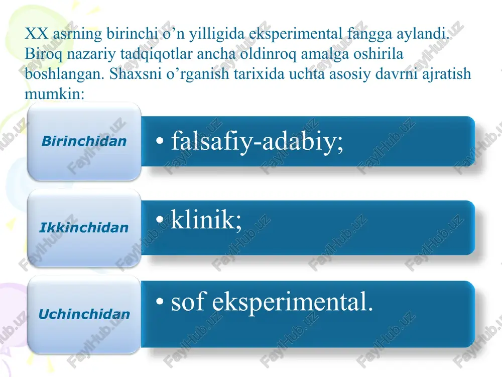 , ikkinchisi uning ijtimoiy qiyofasini aks ettiradi. b.g.ananev o’zining inson in6dividini nazariy tavsiflash haqidagi nazariyasida quyidagi tushunchalar tizimini ilgari surdi: individ –shaxs (odam faoliyat va bilish jarayonining sub`ekti sifatida) – individuallik. «individ – asosan insonning biologik xususiyatlari yig`indisi; shaxs – insonning ijtimoiy va psixologik xarakteristikasi: odam bu faoliyat va bilish jarayonining sub`ekti sifatida – uning bilish va prakseologik xususiyatlari yig`indisi; individuallik – individning barcha tomonlari sintezi». b.g.ananev individ tushunchasining mohiyatini to’la ochib berish uchun inson tabiatiga xos bo’lgan ijtimoiy va biologik xususiyatlarni bir butun holda qo’llashga muvaffaq bo’lgan. individ tushunchasi bilan biz insonni biologik jihatdan yoki ijtimoiy jihatdan qabul qilishimizdan qat`iy nazar har qanday alohida kishiga nisbatan qo’llanilish mumkin. uning biologik tabiatini ifodalash uchun «organizm» tushunchasi qo’llanilib, insonning biologik mavjudot sifatidagi xususiyatlarining tizimli birligini aks ettiradi. individ- alohida, yakka holda qayd etilgan, u yoki bu usullarga asoslanib ajratib olingan predmet, har bir o’ziga xos mavjudot, o’z holicha mustaqil yashovchi tirik …