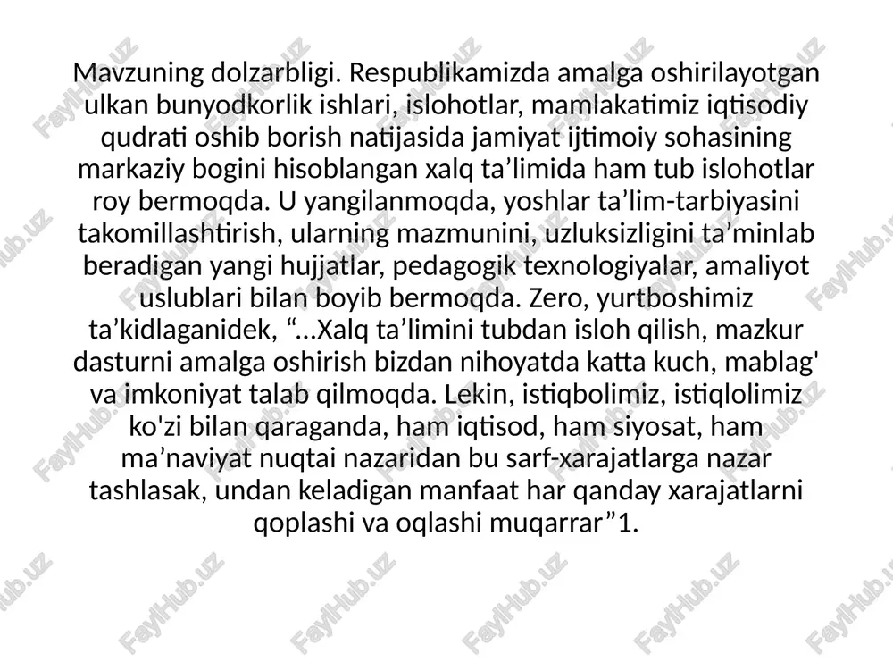 fda va sinfdan tashqari o’qish darslari boshlang’ich sinflarda o’tiladigan barcha predmet dasturlarining bo’limlari bilan bevosita bog’liq mashg‘ulotlarning yangiligini ta’minlashga qaratilgan innovatsion texnologiyalar asosida dars o‘tish jarayoni tadqiqotimizning ob’ektini tashkil etadi. tadqiqotning predmeti. nutq o’stirish darslari, o’qish samaradorligini ijobiy tomonga ta’sir qilishning eng qulay usulidir. nutq o’stirish darslari boshlang’ich sinflarda o’tiladigan barcha predmet dasturlarining bo’limlari bilan bevosita bog’liq. o’qish darslarida o’tilgan mavzular asosida badiiy kitoblar axtarish, asar qahramonlarining nomlarini yozish, ularni tasvirlab berish, ijodiy rasm ishlash, fikrni yakunlash uchun mos maqollar yod olish ko’nikmalarini shakllantirish dolzarb metodik manba ekanligini aniqlash, ularning didaktik asosini belgilash ham mashg‘ulotning predmeti hisoblanadi. tadqiqotning maqsadi. sinfdan tashqari o’qish mashg’ulotlarida va unga ma’lum bir o‘zgartirishlar kiritishda yangi pedagogik texnologiyalardan foydalanishning samarali usullarini shakllantirish tadqiqot ishi mavzusi bo‘yicha olib borayotgan tadqiqot ishimizning maqsadi hisoblanadi. badiiy taxlil tamoyillarini tayin etishning ilmiy-nazariy asoslari badiiy asarning xayotiy, badiiy mantigi xamda estetik jozibasini ochish muayyan tamoyillarga suyangan xoldagina amalga oshirish mumkin. badiiy …