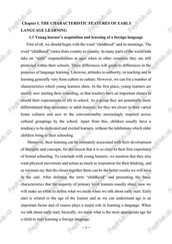 derstand that age is an important aspect in the field of second language acquisition and plays a special role in the process of learning a language. so, early start is strongly connected with age or let‟s put it in another way, age and early start is the same thing and more specifically in this research we give the obvious picture that when we say early start we mean the age of the child. last, but not least, judging from the above, we summarize with the following: the sooner the better, meaning that children should start at a young age learning a second language in order to benefit from the procedure and acquire as much as possible from the foreign language. there has been an upsurge in the last few decades as far as the english language is concerned. english has become a lingua franca; it is a language which is …