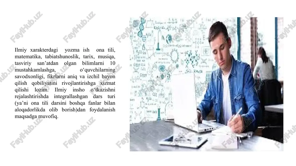 imov i.a. barcha reja va dasturlarimiz vatanimiz taraqqiyotini yuksaltirish, xalqimiz farovonligini oshirishga xizmat qiladi. -toshkent: o'zbekiston, 2011. 3-b. 2. karimov i.a. barkamol avlod - o'zbekiston taraqqiyotining poydevori. -toshkent,1997. 7-b. 3. madaev o. insho qanday yoziladi? o'rta maxsus o'quv yurtlarining o'qituvchilari t.:o'qituvchi,1991. 4. uchun metodik qo'llanma.ivchenkov p. f. obuchayushie izlojeniya. 5-9-klassi : posobie dlya uchitelya / p. f. ivchenkov. -m.: prosveshenie, 1994. - 224 s. 5. mahmudov n., rafiev a., yo'ldoshev i. nutq madaniyati va davlat tilida ish yuritish. -toshkent: cho'lpon, 2012. image1.png image2.png image3.png image4.png image5.png image6.png image7.png image8.png image9.png image10.png image11.png image12.png image13.png image14.png /docprops/thumbnail.jpeg