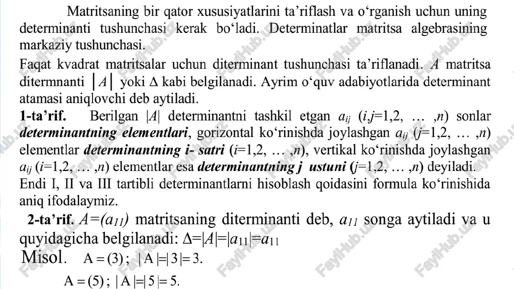 kvadrat matritsaning diterminanti - Page 4