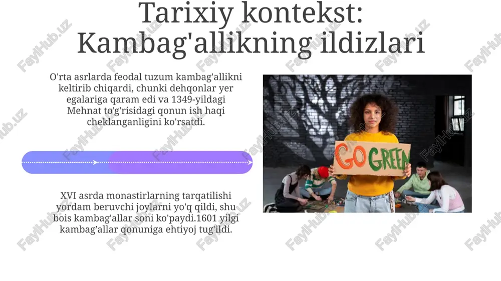 allar' o'rtasida bo'linish, ijtimoiy ishning adolat va tenglikka intilish zarurligini ko'rsatdi. angliya kambag'allar qonuni 1601-yildan boshlab ijtimoiy ishning dastlabki shakllariga asos soldi, mahalliy darajada yordam ko'rsatish amaliyotini rivojlantirdi, bu esa keyinchalik professionalizmga turtki bo'ldi. e'tiboringiz uchun rahmat image5.jpg image6.jpg image7.jpg image8.jpg image9.jpg image10.jpg image11.jpg image12.jpg image13.jpg image14.jpg image15.jpg image16.jpg image17.jpg image18.jpg image19.jpg image1.jpeg image2.jpeg image3.jpeg