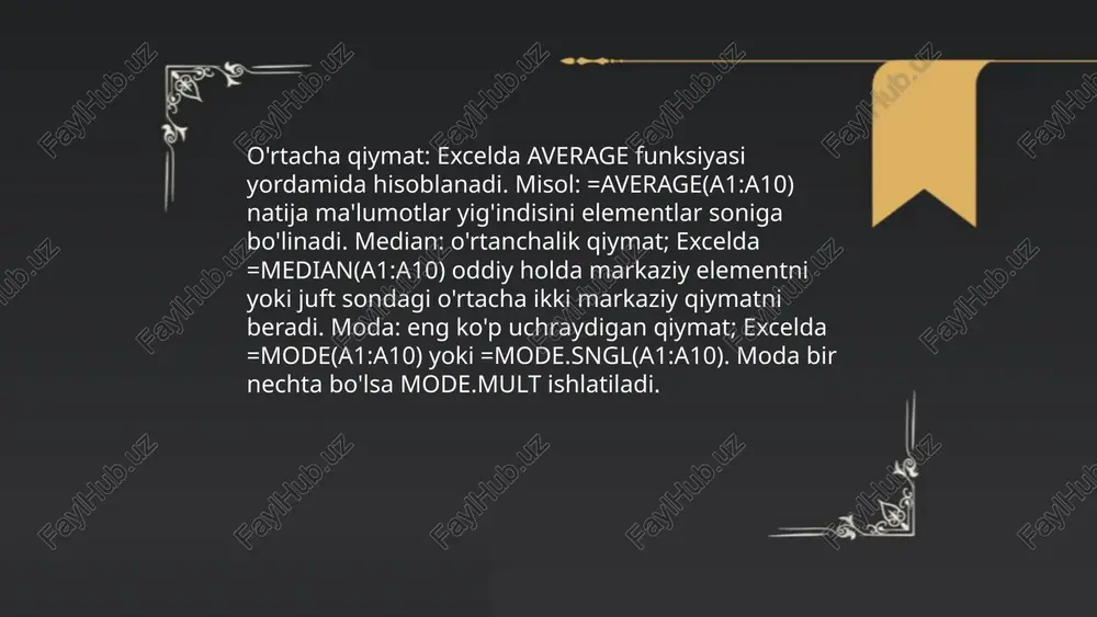 excelda ma’lumotni statistik qayta ishlash va ularning diagrammasini qurish - Page 4