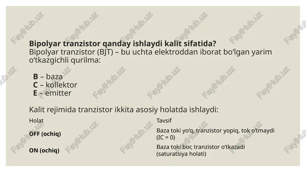 planar bipolar transistor soddalashtirilgan tasvir - Page 4