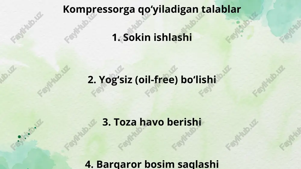 kompressorga qo'yiladigan talablar - Page 4
