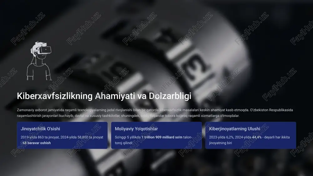 vfsizligi va wpa2 zaifliklarni wifi tarmoqlari zamonaviy hayotning ajralmas qismi. o'zbekistonda kafelar, restoranlar, mehmonxonalar, jamoat joylari va uylar wifi bilan ta'minlangan. biroq, ko'pchilik wifi tarmoqlar yetarli darajada himoyalanmagan yoki zaif sozlamalar tufayli xavf ostida. wifi xavfsizlik protokollari tarixiy rivojlanishi 1 wep (1999) birinchi wifi shifrlash protokoli. 64 yoki 128 bit kalit. 2001-yilda buzildi, 1 daqiqada cracking mumkin. 2 wpa (2003) wep o'rnini bosdi. tkip shifrlash. 2008-yilda zaifliklar topildi. 3 wpa2 (2004) aes shifrlash. eng keng tarqalgan protokol. xavfsiz, lekin zaifliklar bor. 4 wpa3 (2018) sae shifrlash. forward secrecy. yangi qurilmalarda. wpa2 zaifliklarini krack (key reinstallation attack) - 2017: belgiya olimlari wpa2 da jiddiy zaiflik topdilar. hujumchi qurbonning wifi ulanishini to'xtatib, ma'lumotlarni ushlab olishi mumkin. 4-way handshake ni qayta yuborish orqali kalit qayta o'rnatiladi va shifrlangan trafik ochiladi. brute force wpa2 psk: agar wifi paroli zaif bo'lsa, uni brute force yoki dictionary attack orqali topish mumkin. aircrack-ng, hashcat kabi toollar ishlatiladi. …