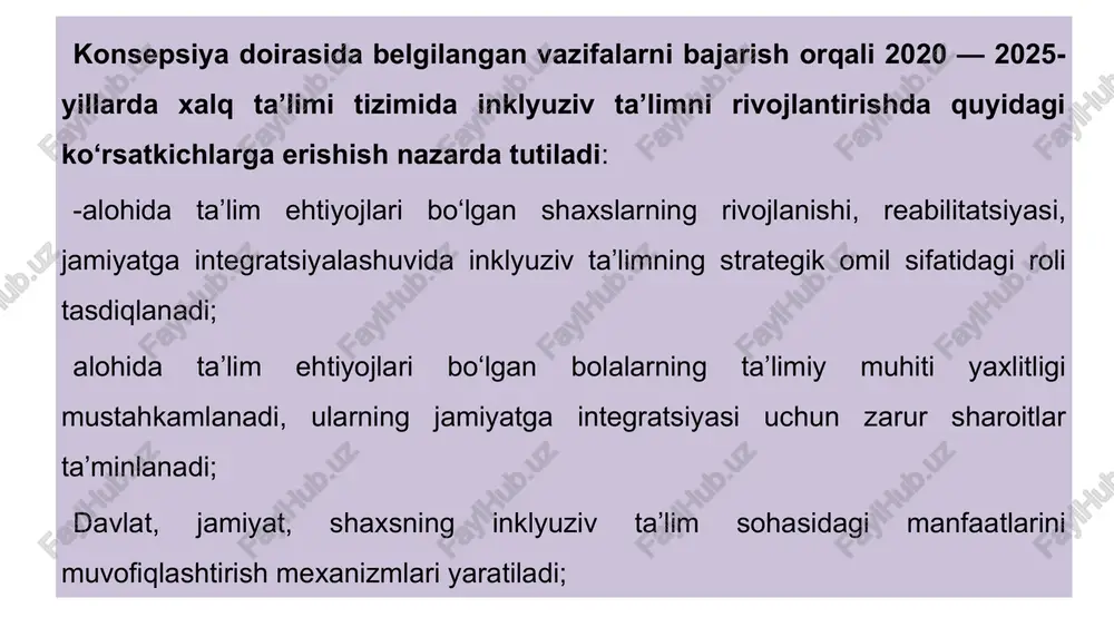 ati bolaga shaxsiy qiyinchiliklarini yengishga imkon beradi. korreksiyalash muammolarini hal qilish nuqtai nazaridan, natija emas, balki modellashtirish jarayoni muhim ahamiyatga ega. darajani farqlash texnologiyasi uydagi ta'lim akt - texnologiyalar inklyuziv ta’limda aktdan foydalanish raqamli ta’lim resurslarining muqobil va eng muhimi, foydalanuvchilar uchun qulay formatini ta’minlab, o‘quv muhitini optimallashtirish imkonini beradi. kompyuter yordamida kursni ishlab chiqish dasturidan foydalanish tufayli o'quv dasturining mazmuni turli yo'llar bilan taqdim etilishi mumkin: - internetdagi veb-saytdagi matn sifatida; - jonlantirilgan tasvir; - virtual reallik; - multimedia; mahsulotlar, jumladan, raqamli audio va video. mavzularni o'rganishda ishtirokchilar o'rtasidagi muloqot jarayonini qo'llab-quvvatlash uchun turli texnologiyalardan foydalanish mumkin kompensatsion an'anaviy ta'lim faoliyatini osonlashtirish uchun texnik yordam: o'qish va yozish; didaktik tegishli o'quv muhiti va ta'lim resurslarini yaratish uchun aktdan foydalanishda pedagogik yordam ko'rsatish; aktga asoslangan yordamchi texnologiyalar kommunikatsion tarmoqli o'zaro ta'sir tizimlarida ishtirok etish uchun kommunikativ yordam nogironligi bo‘lgan shaxslarni o‘qitishda yordamchi texnologiyalardan foydalanishning asosiy maqsadi ularga muloqot qilish imkoniyatini …