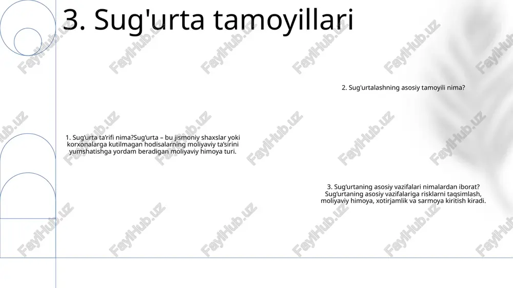 sug'urta mohiyati va funksiyalariga 10 ta savol javoblari bilan - Page 4