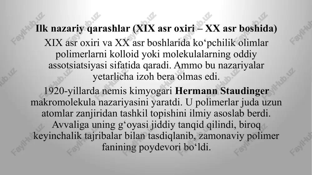 polimerlar fizikasi paydo bo’lish tarix - Page 4