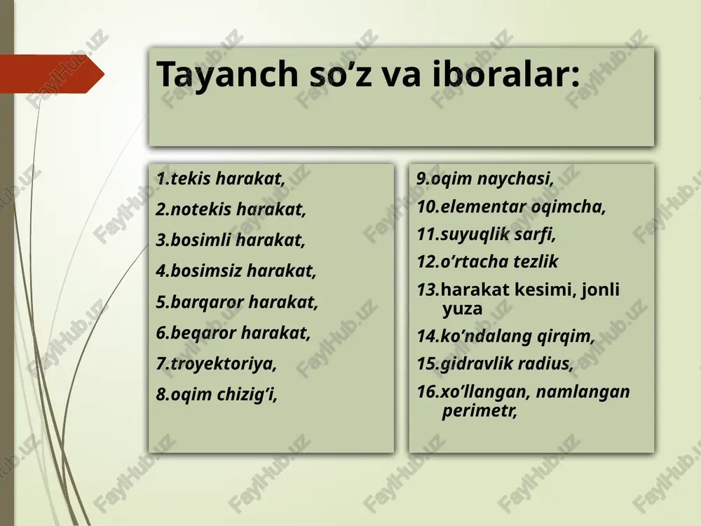 gidrodinamika asosslari. suyuqlik xarakatining kinematikasi. - Page 4