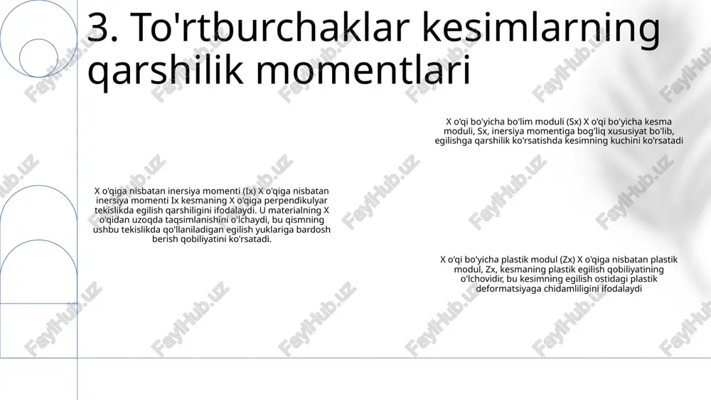 tekis kesmalarning qarshilik momentlari - Page 4
