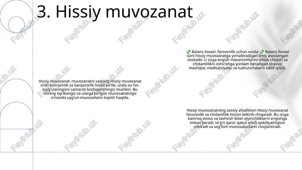 hirishni anglatadi. moslashuvchan ish tartibi: martaba muvozanatiga erishishning asosiy usullaridan biri moslashuvchan ish vaqti, masofaviy ish yoki ishni almashish kabi moslashuvchan ish tartibidir. ushbu tartiblar sizning shaxsiy majburiyatlaringizni bajargan holda ish majburiyatlaringizni boshqarishga imkon beradi. vaqtni samarali boshqarish: vaqtni boshqarish mansab muvozanati uchun juda muhimdir. prioritetlarni belgilash, vakolat berish va taqvimni blokirovka qilish kabi usullar sizga vaqtingizni samarali taqsimlashga yordam beradi va sizning martaba va shaxsiy hayotingiz uchun etarli vaqtga ega bo'lishingizni ta'minlaydi. 8. karyera balansi moslik izlovchilar uchun tanishuv platformasi- balans moslik asosida foydalanuvchilarni moslashtirish uchun xususiy algoritmdan foydalanadigan tanishuv platformasi.- algoritm shaxsiyat, qiziqishlar, qadriyatlar va turmush tarzi kabi turli omillarni hisobga oladi. - balans foydalanuvchilarga uzoq muddatli, qoniqarli munosabatlarni topishga yordam berishga qaratilgan. ai quvvatiga asoslangan muvofiqlik moslashuvi- balans oʻzining moslikni moslashtirish algoritmini kuchaytirish uchun sunʼiy intellektdan foydalanadi.- ai potentsial mosliklarni aniqlash uchun foydalanuvchi profillari va oʻzaro taʼsirlardan olingan maʼlumotlarni tahlil qiladi keng qamrovli foydalanuvchi profillari- balans foydalanuvchilarni …