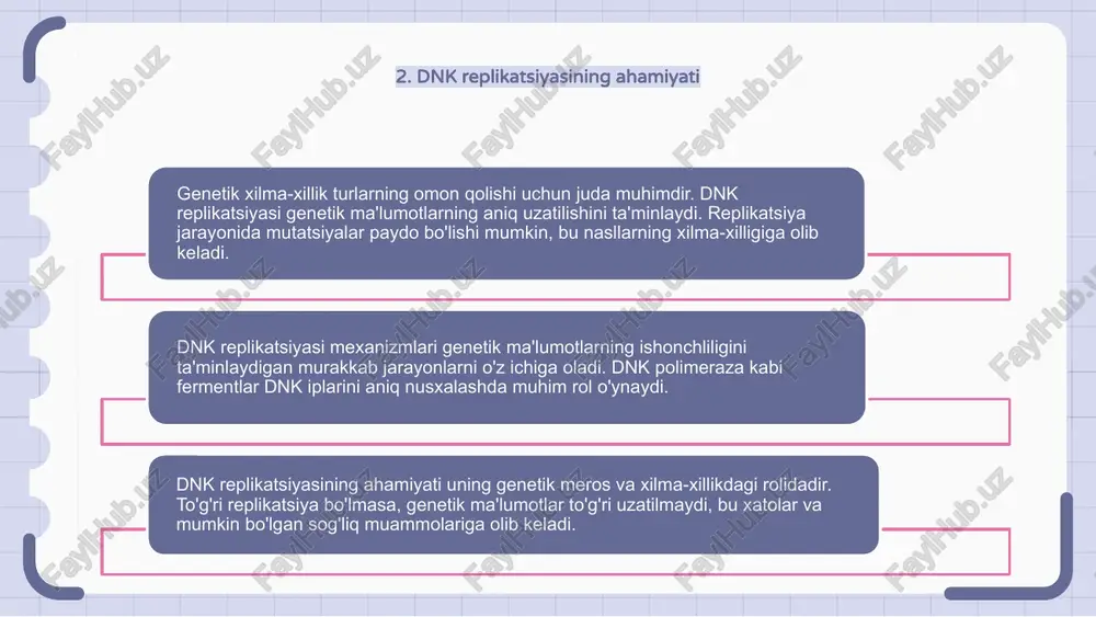 genetik xilma-xillik. dnk replikatsiyasining mexanizmlari - Page 4