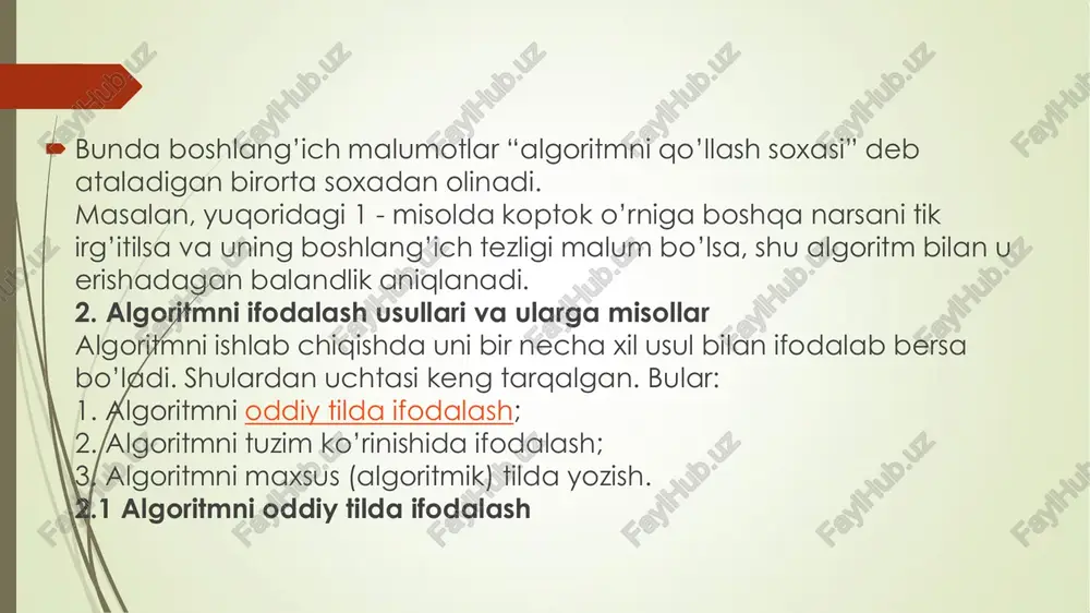 on faoliyatining bu sohasida asosiy hisoblash algoritmlari 50 yil avval qanday bo`lsa, shundayligicha qolganligidadir. fortran tilining eng ommaviylashgan rusumlaridan ikkitasi fortran iv va fortran 77 bo`ladi. 1992 yili uchinchi rusum fortran 90 tasdiqlandi. unda ko`pgina yangi elementlar paydo bo`ldi, turli maslaklar bilan uyg`unlik ta’minlandi, matritsalar ustida amallar qo`shildi. cobol (common business oriented language), “ biznesga yo`naltirilgan hammabop til” . u 1950 yillar oxiri 1960 yillar boshida ishlab chiqilgan, fortran tilidan so`ng eng eski yuqori pog`onadagi dasturlash tili bo`lib hisoblanadi. bu til, katta kompyuterlarda bajariladigan biznes qo`llanmalarni ishlab chiqishda alohida tarqalib ketdi. ingliz tiliga yaqinlashtirilgan, fayllar va yozuv shakllari bilan ishlashning rivojlangan vositalari bilan ajralib turadi. cobol tilida ish hujjatlari uchun namunaviy bo`lgan tuzilmaga ega ma’lumotlar yaxshi tavsiflanadi. unda masalalar dastlabki tayyorgarliksiz bayon qilinishi mumkin. cobol tili basic (beginner's all-purpose symbolic instruction code), “boshlovchilarga barcha maqsadlar uchun buyruq kodlari” deb atalgan til. 1960 yil o`rtalarida dartmut kollejida talabalar uchun john kemeney …
