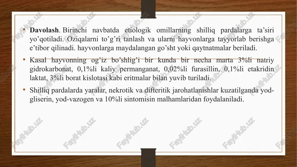 allig’lanishi bo’lib, a’zoning sekretor-fermentativ, evakuator, eksqultor va inkretor funksiyasining buzilishi bilan tavsiflanadi. kelib chiqishiga kura birlamchi va ikkilamchi; kechishiga kura o’tkir va surunkali; jarohatlanishning xarakteriga kura eksudativ va alterativ; yallig’lanishning turiga kura zardobli, kataral, gemorragik, fibrinli va yiringli; jarohatlanishning joylashishi va tarqalishiga kura yuzagi va chuqur, uchokli va diffuz gastrit farqlanadi. alterativ yallig’lanish erroziyali va yarali bo’lishi mumkin. funksional belgilariga kura sekresiyaning me’yorda bo’lishi (normasid), me’yordan yuqori bo’lishi (giperasid) va me’yordan past bo’lishi (subasid, axiliya) bilan o’tadigan gastritlar; morfologik belgilariga kura atrofik va gipertrofik gastritlar farqlanadi. kasallik go’shtxo’r hayvonlar orasida keng tarqalgan bo’lib, ko’pincha yosh hayvonlar kasallanadi. bu paytda ko’pincha eroziyali-yarali gastrit kayd etiladi. sabablari. gastritning kelib chiqishi va hayvonlarning yoppasiga kasallanishiga sabab bo’ladigan omillar kuydagilar hisoblanadi: sifatsiz oziqalarning (chirigan, mogorlagan, ifloslangan, achigan) berilishi va oziqalarning hayvonning yoshiga mos kelmasligi, ular tarkibida zaharli moddalar va o’simliklarning bo’lishi, bir turdagi va oqsil, vitamin va mineral moddalar bo’yicha to’la kimmatli bo’lmagan oziqalar …