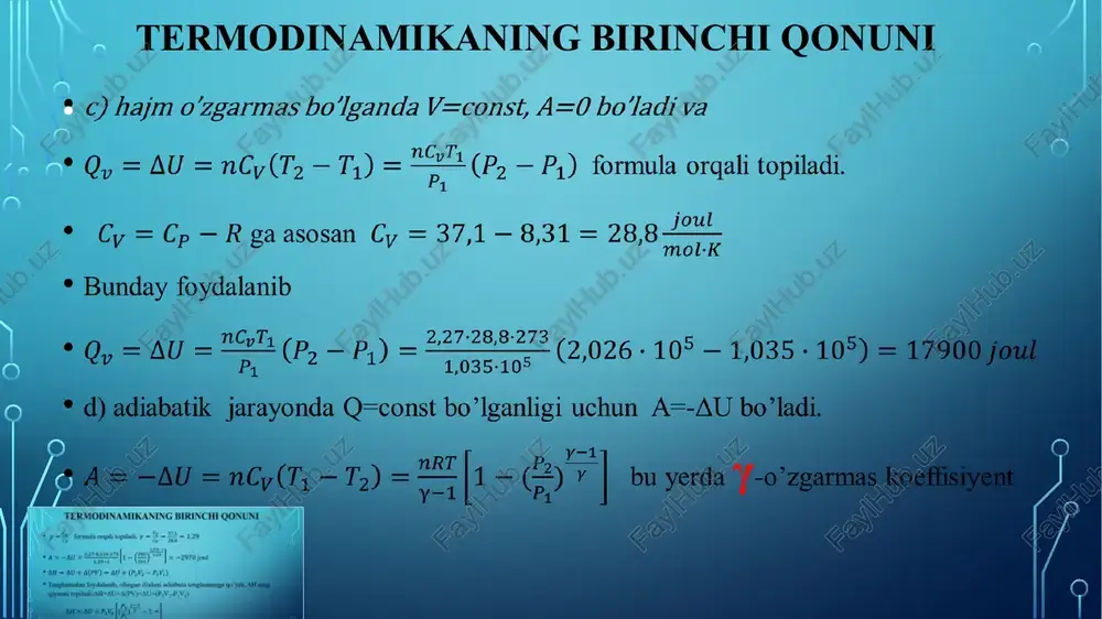 termodinamikaning birinchi qonuni - Page 4
