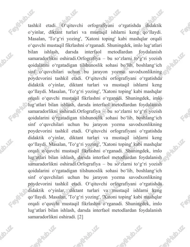 i shakllantirish yo‘llari boshlang‘ich sinf o‘quvchilarida imloviy malakalarni shakllantirish uchun tizimli yondashuv zarur. har bir darsda o‘quvchining yozma nutqini kuzatib borish, xatolarni tahlil qilish va to‘g‘ri yozish ko‘nikmasini mustahkamlash kerak. o‘qituvchi dars jarayonida bolalarga mustaqil yozish topshiriqlari berib, ularni rag‘batlantirishi lozim. bundan tashqari, imlo mashqlarini o‘yin shaklida tashkil etish bolalarning faolligini oshiradi va bilimni mustahkamlaydi.boshlang‘ich sinf o‘quvchilarida imloviy malakalarni shakllantirish uchun tizimli yondashuv zarur. har bir darsda o‘quvchining yozma nutqini kuzatib borish, xatolarni tahlil qilish va to‘g‘ri yozish ko‘nikmasini mustahkamlash kerak. o‘qituvchi dars jarayonida bolalarga mustaqil yozish topshiriqlari berib, ularni rag‘batlantirishi lozim. bundan tashqari, imlo mashqlarini o‘yin shaklida tashkil etish bolalarning faolligini oshiradi va bilimni mustahkamlaydi.boshlang‘ich sinf o‘quvchilarida imloviy malakalarni shakllantirish uchun tizimli yondashuv zarur. har bir darsda o‘quvchining yozma nutqini kuzatib borish, xatolarni tahlil qilish va to‘g‘ri yozish ko‘nikmasini mustahkamlash kerak. o‘qituvchi dars jarayonida bolalarga mustaqil yozish topshiriqlari berib, ularni rag‘batlantirishi lozim. bundan tashqari, imlo mashqlarini o‘yin shaklida tashkil …
