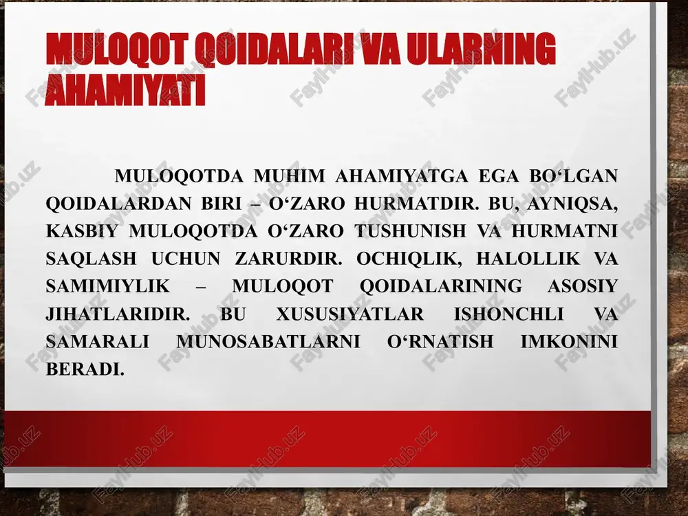 rini noto`g’ri qo’llash uchraydi. ba`zan –ning o`rnida –ni, -lar o`rnida –la ishlatiladi. direktorni xonasida ko`rdim. (direktorni o`z xonasida ko`rmoq). direktorning xonasida ko`rdim. (boshqa birovni direktor xonasida ko`rmoq). so`z yasalish me`yorlari: so`z yasovchi qo`shimchalarning fonetik tuzilishi jihatidan bir qolipda ishlatilishi so`z yasalish me`yori hisoblanadi. ba`zan nuqtda sifat yasovchi –li va ot yasovchi –lik qo`shimchalari farqlanmay ishlatiladi. paxtali chopon o`rnida paxtalik chopon. imloviy me`yorlar (orfografik). hozirgi o`zbek adabiy tilining me`yorlari 1956-yil “o`zbek orfografiyasining asosiy qoidalari” ga tayanadi. 82 paragraf(band)dan iborat. 1995-yil yangi lotin alifbosiga o`tish haqida qaror qabul qilindi. lotin alifbosiga asoslangan yozuvda ham yangi orfografik qoidalar yaratildi. bo‘g‘in ko‘chirish qoidalariga o‘zgartirishlar kiritildi. demak, imloviy me’yor so‘zlarning to‘g‘ri, xatosiz yozilishiga asoslanadi. grafik (yozuv) me`yorlari: hozirgi yozuvimiz lotin alifbosiga asoslangan bo`lib, 29 ta harf va 3 ta harf birikmasidan iborat. punktuatsion me`yorlar: bu me`yor 10 ta tinish belgisi asosida ish yuritadi (nuqta, vergul, ikki nuqta, nuqtali vergul, tire, undov belgisi, so`roq belgisi, ko`p …