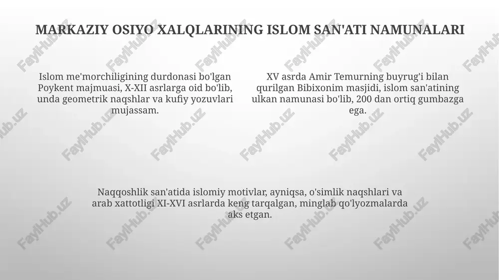 islom madaniyatining markaziy osiyo xalqlariga ta'siri - Page 4