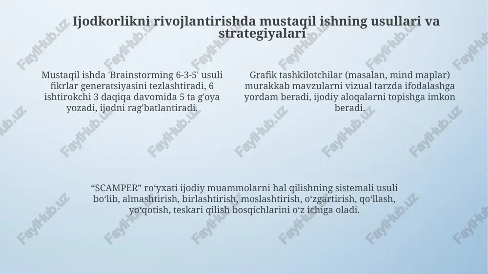 mustaqil ishning ijodkorlikni o'rgatish - Page 4