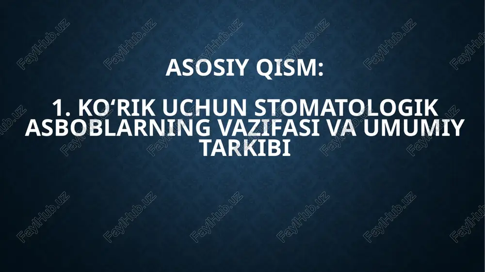 zalarining funksional yaxlitligi saqlanishi shart. asosiy qism: 3. asboblarni steril saqlash va gigiyenik ishlov berish talablari har bir bemordan so‘ng asboblar darhol mexanik iflosliklardan tozalanadi, oqim ostida yuviladi va ishlab chiqaruvchi tavsiya etgan eritmalarda past oqim tezligida ultratovushli vannada dezinfeksiya qilinadi. yuvish–dezinfeksiya bosqichi termodezinfektor yoki qo‘lda yuvish protokollari bilan bajarilib, oqimning yo‘nalishi ichki kanallarni to‘liq chayish va quritishni ta’minlaydi. optik va o‘lchov elementlari uchun alohida, materialga mos reaktivlar qo‘llanib, korroziya va belgi o‘chishining oldi olinadi. tozalangan asboblar quruq holda tibbiy darajadagi paketlarga joylanadi va indikatorlar bilan tamg‘alanadi, so‘ng fraksion vakuumli b-sinf avtoklavlarda 121–134 °c rejimda sterilizatsiya qilinadi. sikl yakunida to‘liq quritish va sovitish bosqichlari bajariladi; kimyoviy va biologik indikatorlar orqali jarayonning samaradorligi har kuni verifikatsiya qilinadi. yog‘lash talab qilinadigan mexanik bo‘g‘inlar sterilizatsiyadan oldin yoki maxsus avtoklavga mos moylar bilan avtomatik stansiyada ishlanadi, bu podshipnik va mexanizm resursini uzaytiradi. steril paketlar quruq, yopiq va changdan himoyalangan javonlarda saqlanadi, ularning yaroqlilik muddati …