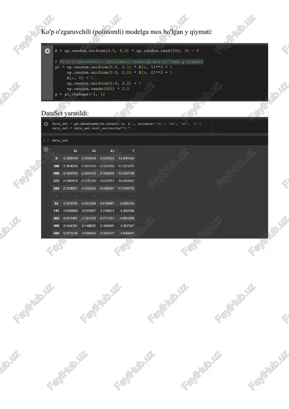 chiziqli regressiya masalalarini yechish algoritmi va dasturini ishlab chiqish - Page 4