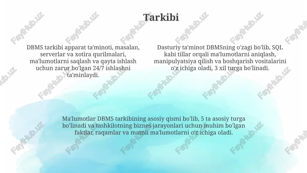 ma'lumotlar bazasini boshqarish tizimlari - Page 4