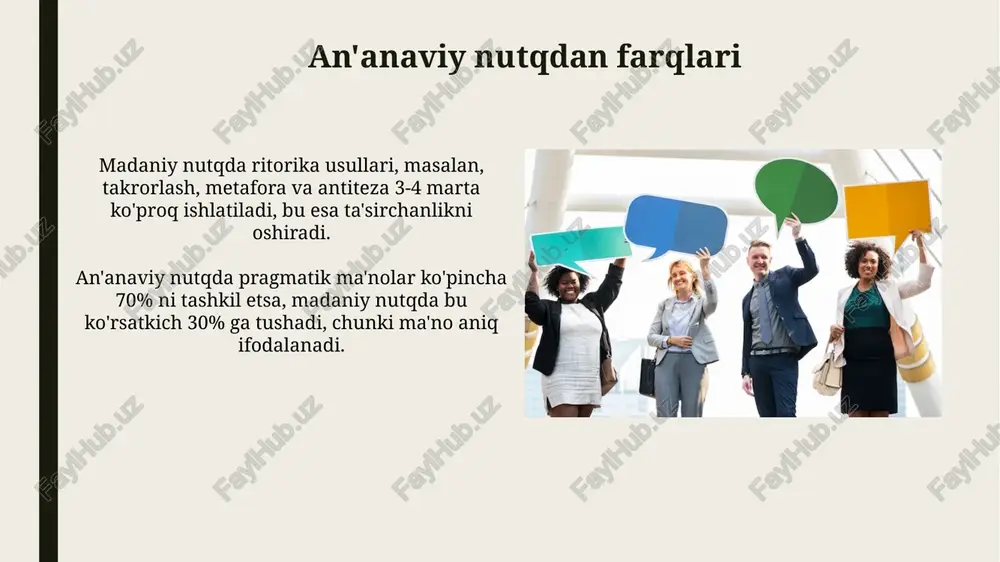 o'z ichiga oladi: asosiy dalillarni jamlash, masalan, madaniy nutqning 3ta asosiy xususiyatini ta'kidlash va ularning amaliy ahamiyatini 2-3 gapda tushuntirish. tavsiyalar berishda 1-2ta aniq va o'lchovli takliflar kiritish lozim. masalan, nutqiy madaniyatni rivojlantirish uchun o'quv dasturlariga 7-8ta mashqlar qo'shish mumkin. e'tiboringiz uchun rahmat image1.jpg image2.jpg image3.jpg image4.jpg image5.jpg image6.jpg image7.jpg image8.jpg image9.jpg image10.jpg image11.jpg image12.jpg image13.jpg image14.jpg image15.jpg image16.jpg image17.jpg