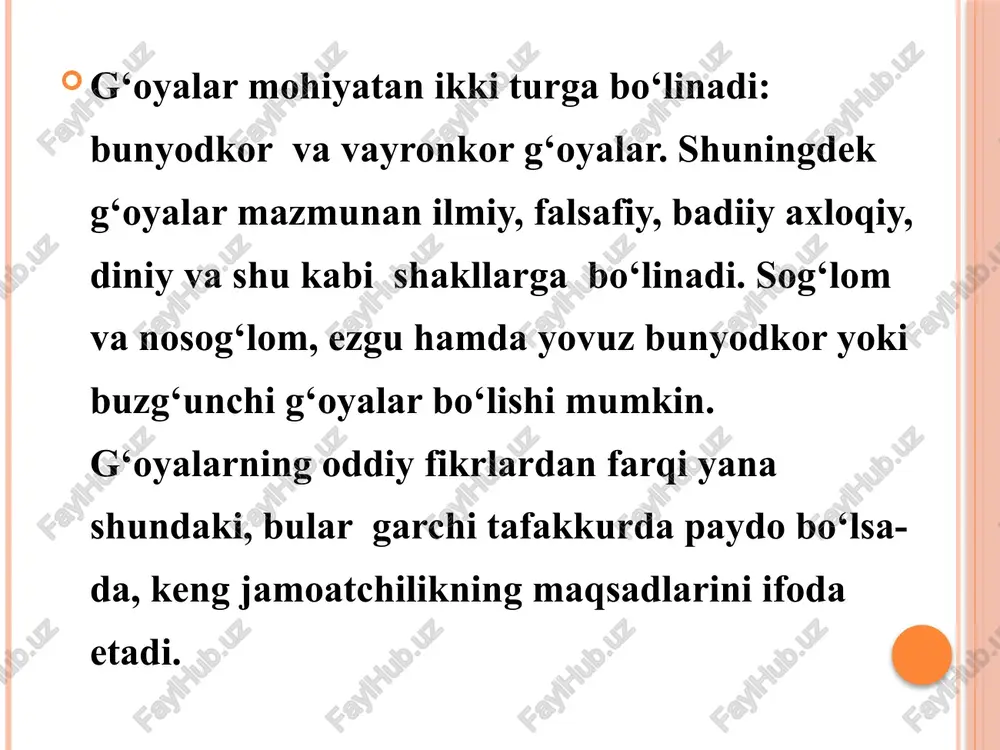 tirish masalasi kishilik jamiyati paydo bo‘lganidan beri davom etmoqda yoki dastlab og‘zaki tarzda, so‘ng yozuv paydo bo‘lganidan boshlab esa turli manbalar asosida avloddan – avlodga o‘tib kelmoqda. dastlabki yozma manbalarda, jumladan, «avesto»da «ezgu fikr, ezgu so‘z, ezgu amal» zardushtiylik axloqining asosiy qoidasi bo‘lsa, “qur’oni karim” va hadisda yuksak ma’naviyat va ma’rifat, bilimlilik inson uchun qanchalik zarurligi alohida o‘rin tutadi. buyuk allomalarimiz abu nasr forobiy, abu ali ibn sino, imom al - buxoriy, bahouddin naqshband, ahmad yassaviy, mirzo ulug‘bek, alisher navoiy kabi mutafakkir zotlarning asarlarida ma’naviyat, ma’rifat masalalari, komil insonni tarbiyalash haqida ajoyib fikrlar mavjud. milliy g‘oya va ma’naviyat asoslari fanlarini o‘qitilishidan ko‘zlangan maqsad: ma’naviyat - inson va jamiyat madaniyatining negizi, inson va jamiyat hayoti ma’lum yo‘nalishining bosh omili, milliy g‘oya inson va jamiyat hayotiga mazsun baxsh etadi. har ikkalasi ham muayyan iqtisodiy-ijtimoiy hayot tizimining shakllanishi, o‘zgarishi yoki inqirozga yuz tutishiga kuchli ta’sir ko‘rsatadi. mustaqillik yillarida milliy g‘oya, ma’naviyat asoslari fanlarini …