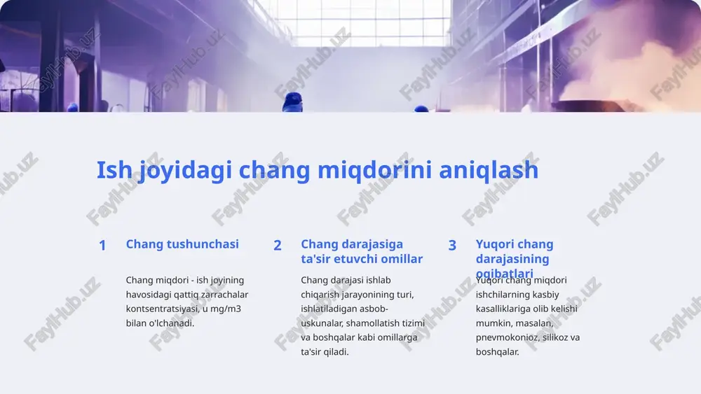 ish joyidagi chang darajasini aniqlashning gigienik usullarini o'rganish - Page 4