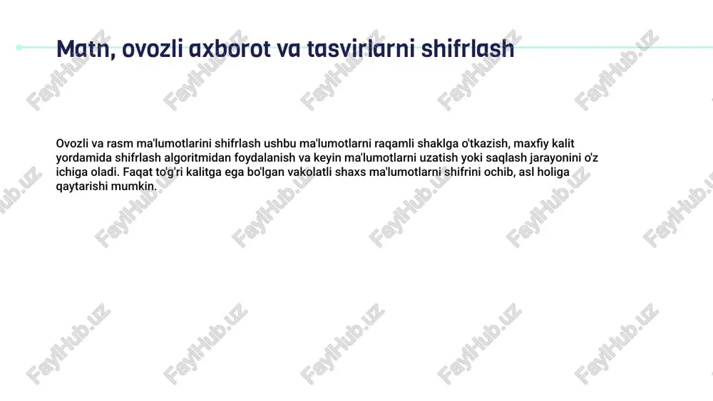 matn, tasvir va ovozli axborotlarni kodlash - Page 4
