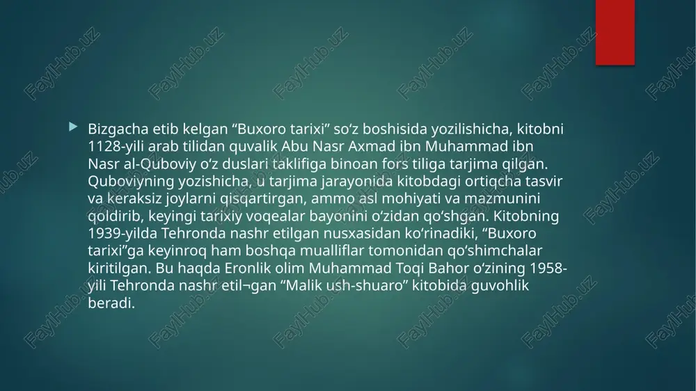 ilk oʻrta asrlarda oʻrta osiyoda tarixiy bilimlarning rivojlanishi - Page 4