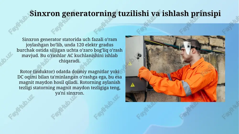 sinxrongeneratorning rostlash xarakteristikasi - Page 4