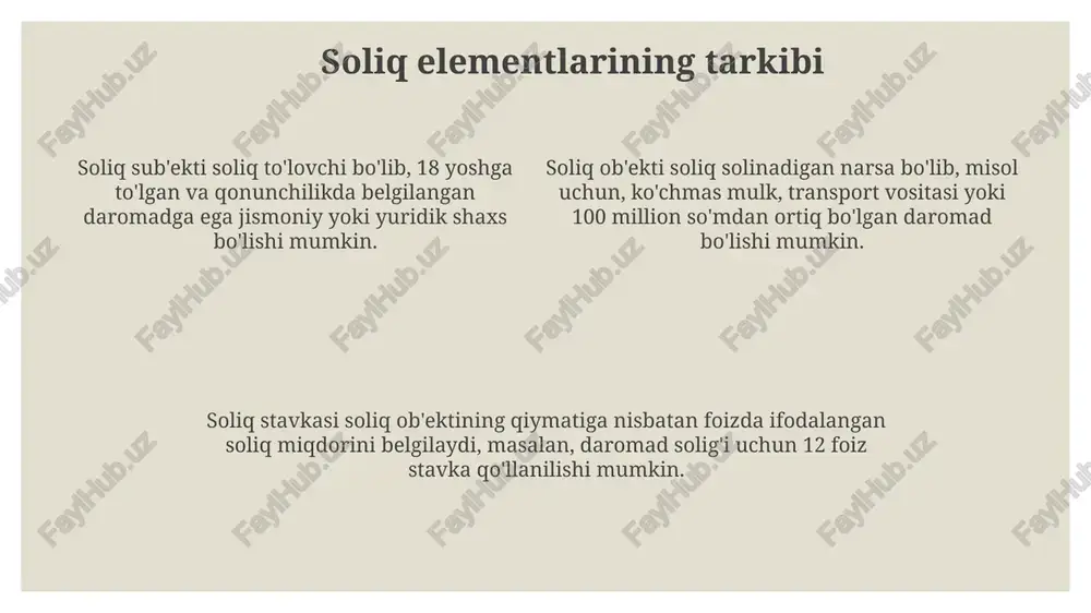 soliq elementlarining mohiyati - Page 4