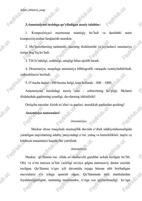 annotatsiya matni, tuzilishi va ifoda materialining xususiyatlari - Page 4