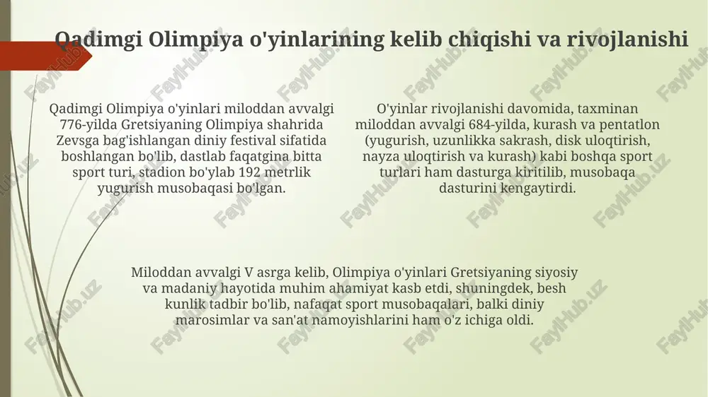 qadimgi olimpiya o'yinlarining kelib chiqishi va evolyutsiyasi - Page 4