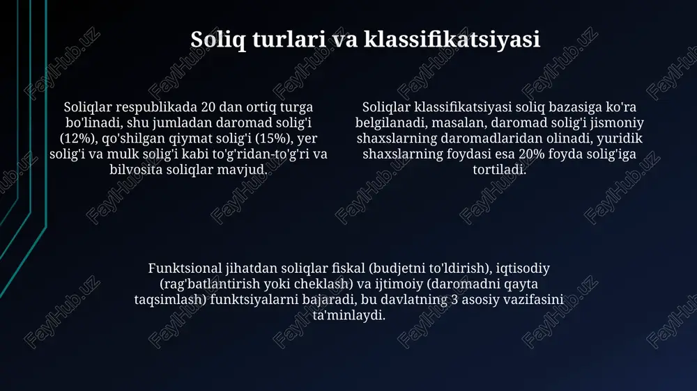 soliqlar va ularning vazifalari turlari - Page 4