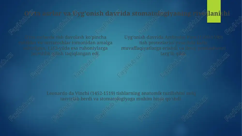 stomatologiyaning rivojlanish tarixi - Page 4