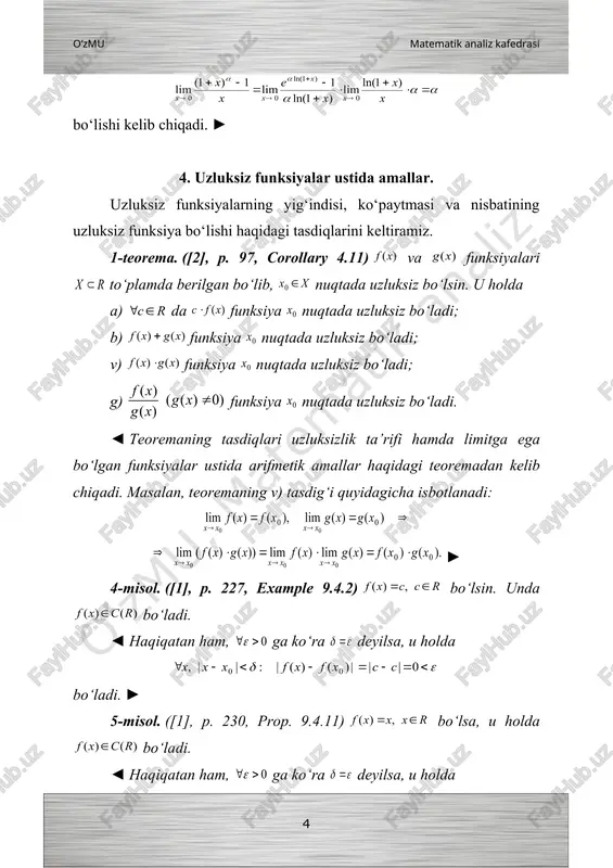 0 11 limlimln log(1)log x xt aa at a xte ®® - === + 0 (1)1 lim x x x a a ® +- = () r a î ) 1 ln( ) 1 ( x e x + = + a a 0 ® x 0 ) 1 ln( ® + x x x x e x x x ) 1 ln( ) 1 ln( ) 1 ( 1 ) 1 ( ) 1 ( ln + × × + × - = - + + a a a a a a a a a = × + × + - = - + ® + ® ® x x x e x x x x x x ) 1 ln( lim ) 1 ln( 1 lim 1 ) 1 ( lim 0 ) 1 ln( 0 0 ) ( x f ) ( x g r x ì …