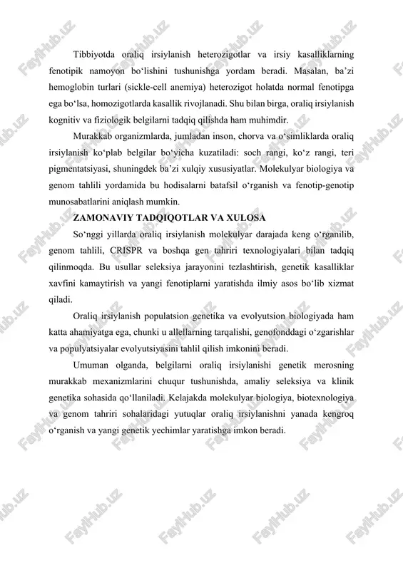 belgilarning oraliq irsiylanishi - Page 4