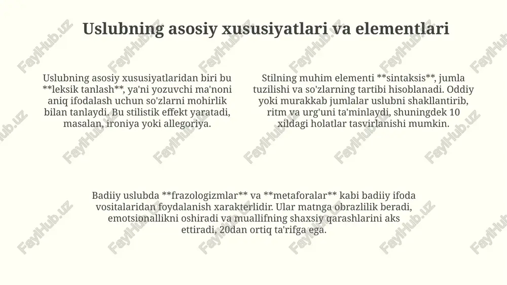 adabiy uslub: ta'rif va mohiyat - Page 4