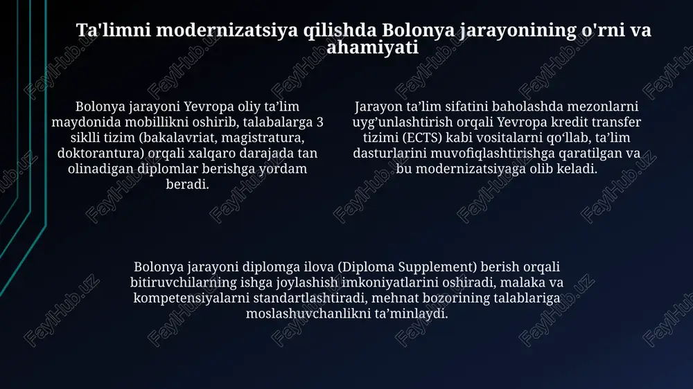 bolonya jarayonlari va uning taʼlimni modernizatsiyalashdagi roʻli - Page 4