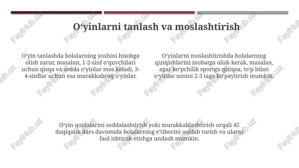 boshlang'ich sinfdagi bolalar o'yinini tashkil etish - Page 4